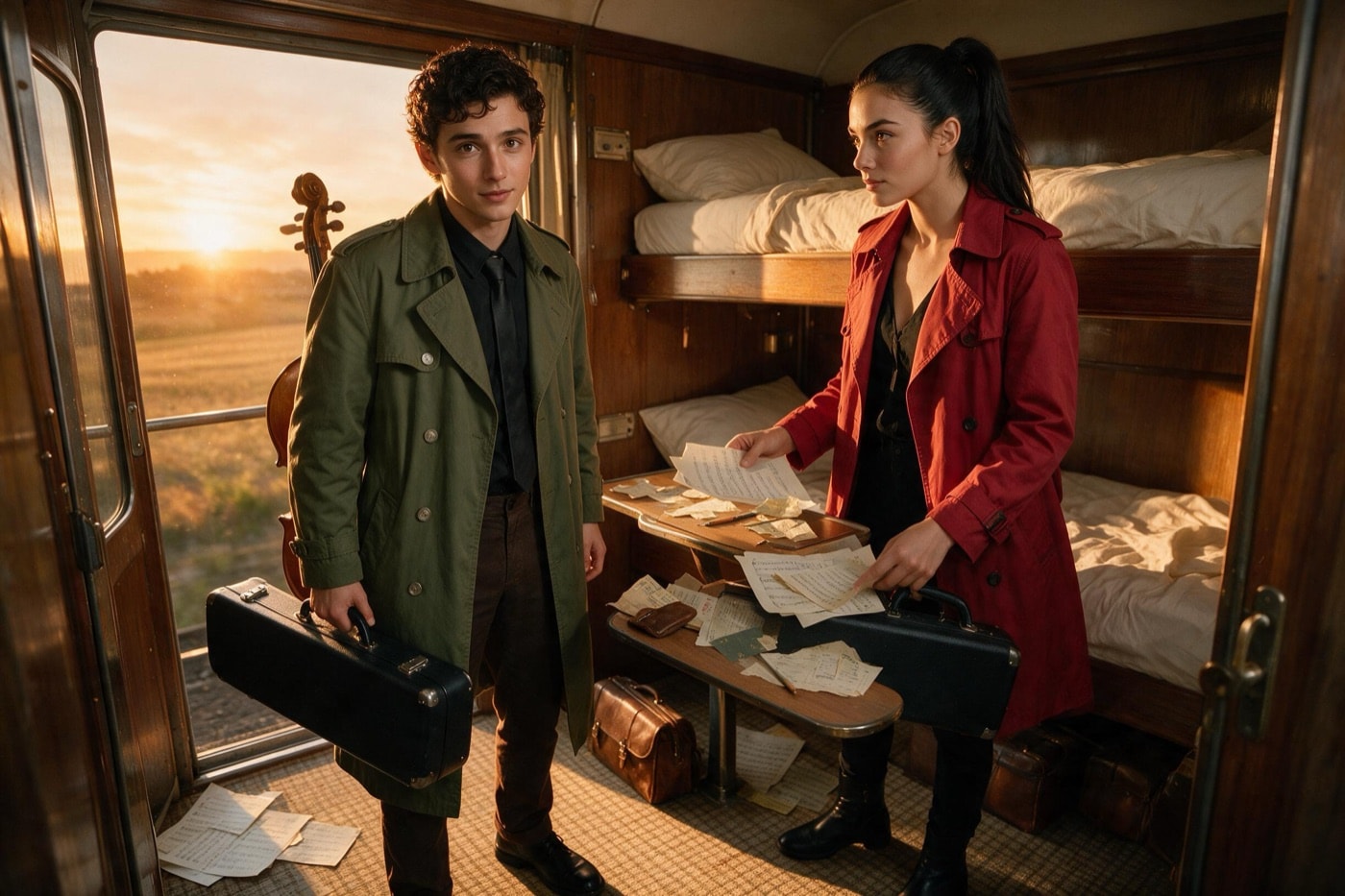 One Chair at Dawn: Wren and the learner on the overnight train.