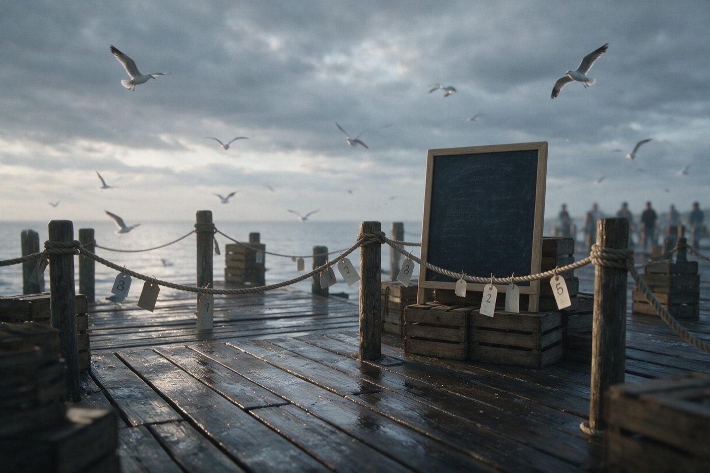 Salt & Thunder: the pier under a storm sky.
